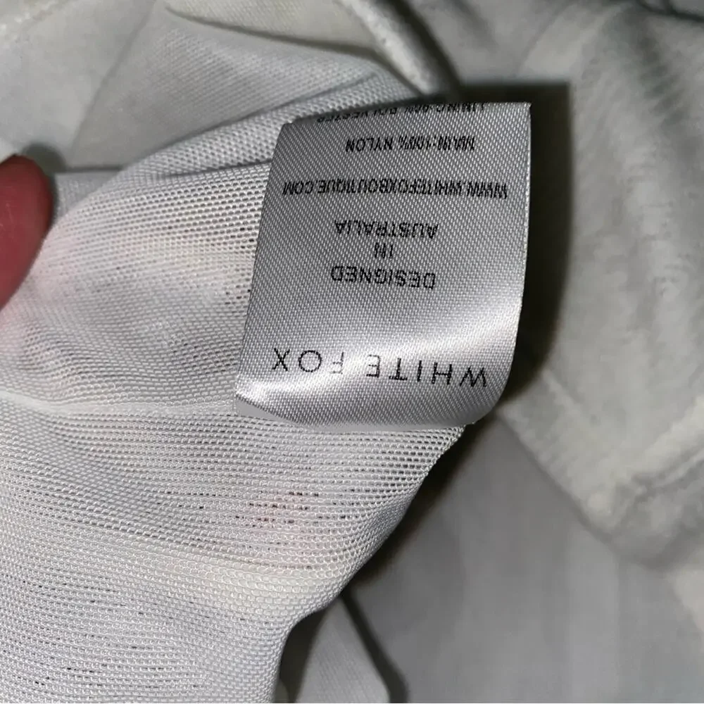 White Fox Boutique $79 Ain’t Safe White Cotton Pointelle Mini Dress White M EUC